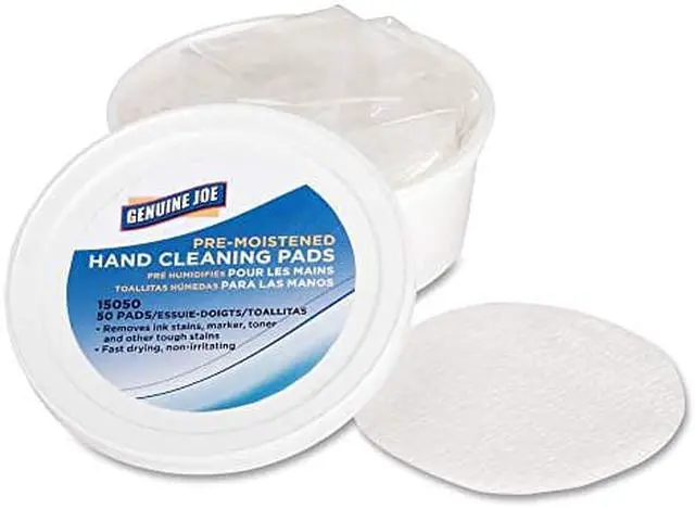 Alt view image 7 of 18 - Genuine Joe Pre-moistened Hand Cleaning Pads 3" Diameter 50 Pads 15050