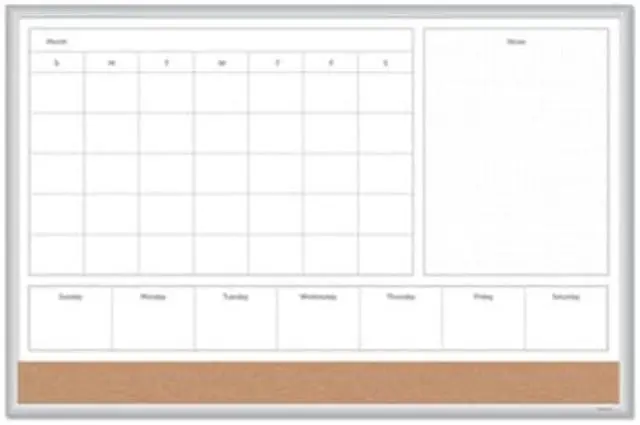 Alt view image 11 of 20 - U Brands 4N1 Magnetic Dry Erase Combo Board 36 x 24 White/Natural 3891U00-01
