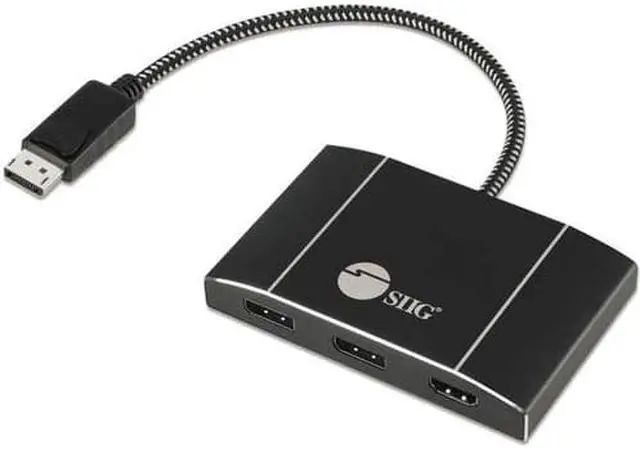Alt view image 11 of 20 - Triple 4K Displayport 1.4 To 2 Dp & Hdmi Mst Hub Splitter