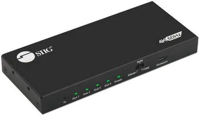 Alt view image 9 of 17 - SIIG 4 Port HDMI 2.0 HDR Splitter with EDID and Downscaling CEH26C11S1