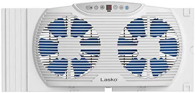Alt view image 7 of 8 - Lasko W09560 Bluetooth Twin 9" Window Fan Whole House Ventilation White