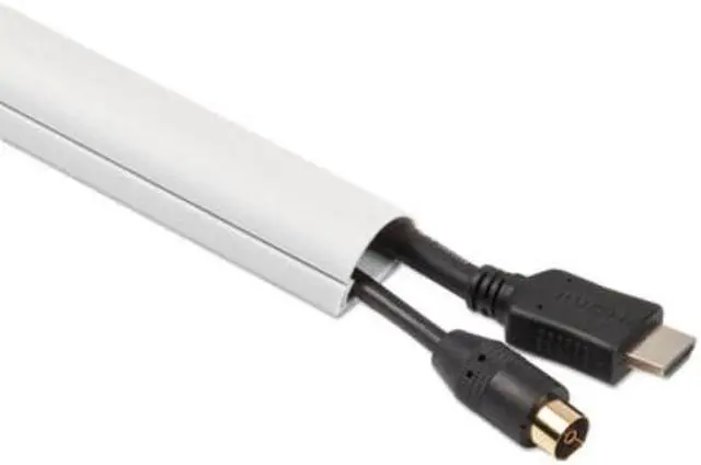 Alt view image 4 of 8 - D-Line US/5FT3015W Decorative Mini Cord Cover, 0.50" x 1.25" x 60.00" Covers, White