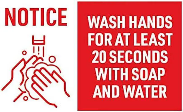 Alt view image 9 of 15 - Avery "Wash Hands for at Least 20 Seconds" Decals, 7" x 10" (83175)