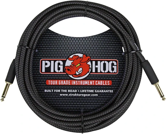 Alt view image 4 of 6 - Pig Hog "Black Woven" Woven Jacket Tour Grade Instrument Cable, 20-Foot