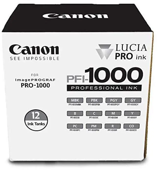 Alt view image 7 of 11 - Canon PFI-1000 12 Ink LUCIA PRO Pack for imagePROGRAF PRO-1000 #0545C006