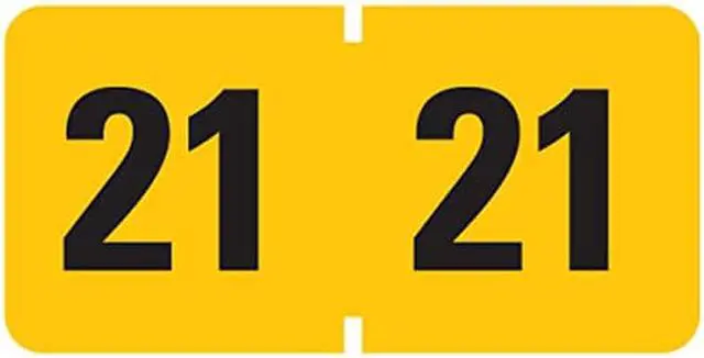 Alt view image 5 of 13 - Year 2021 End Tab Folder Labels, 1.5 x 0.75, Yellow/Black, 500 Labels/Roll 68321