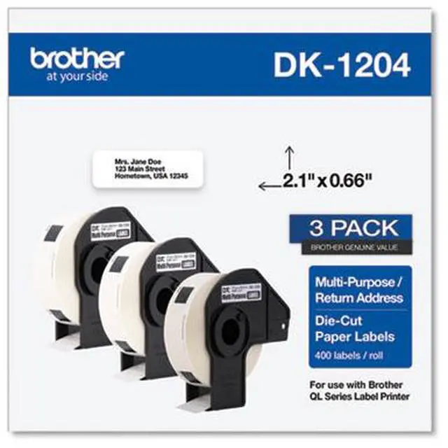 Alt view image 5 of 12 - Die-Cut Multipurpose Labels 0.66 x 3.4 White 400/Roll 3 Rolls/Pack DK12043PK