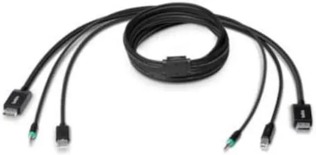 Alt view image 6 of 14 - Belkin 10ft Secure DisplayPort + USB A/B +Audio KVM Combo Cable F1D9019B10T