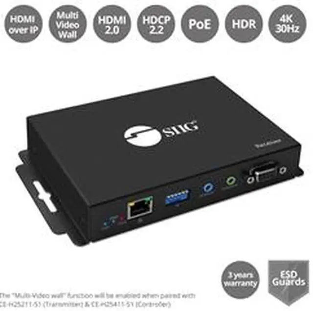 Alt view image 12 of 20 - SIIG HDMI 2.0 Video Wall Over IP Multicast System - Receiver