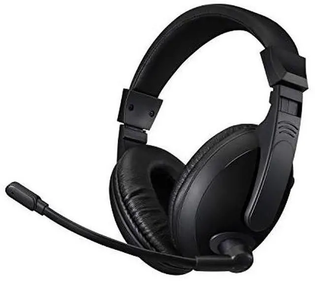 Alt view image 10 of 20 - Adesso Black Xtream H5U USB Connector Stereo USB Multimedia Headphone/Headset with Microphone