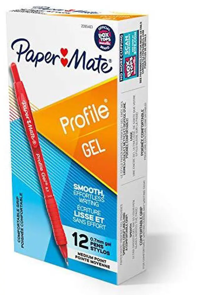 Alt view image 9 of 15 - Paper Mate Retractable Gel Pen Medium 0.7 mm Red Ink 2095463