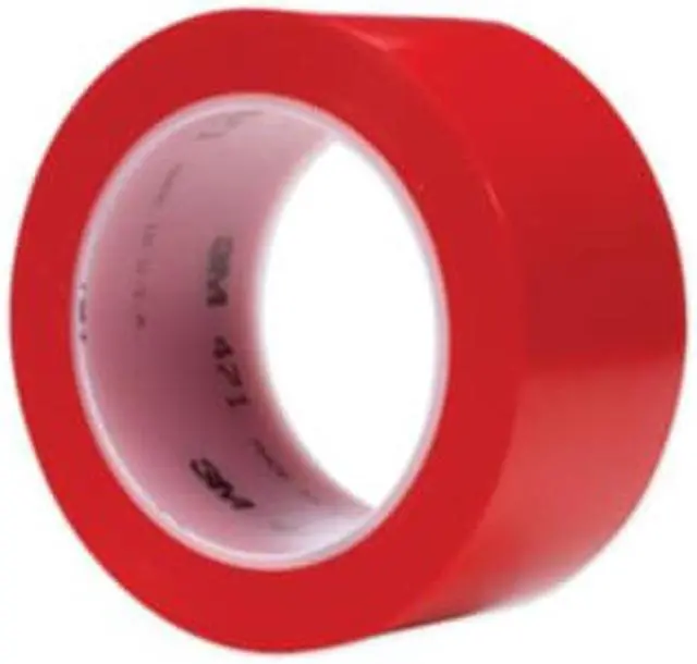 Alt view image 5 of 12 - 3M 471 Floor Marking Tape, vinyl, No Legend, Red, 2 in W., 5.2 mil Thickness