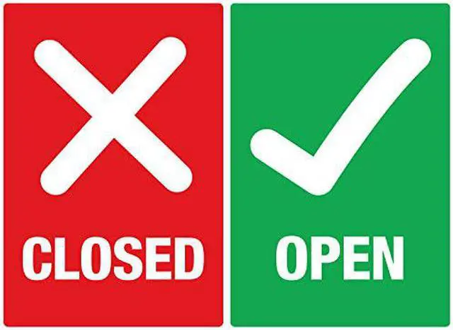 Alt view image 9 of 14 - Avery "Open/Closed" Green/Red Signs, 4" x 6", 10 Decals (83070)