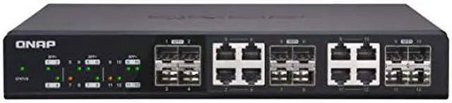 Alt view image 8 of 13 - Qnap QSW-M1208-8C-US 12-port Switch w/ 4 SFP+ (Fiber)ports - 8 SFP+/RJ45 (Copper) Ports