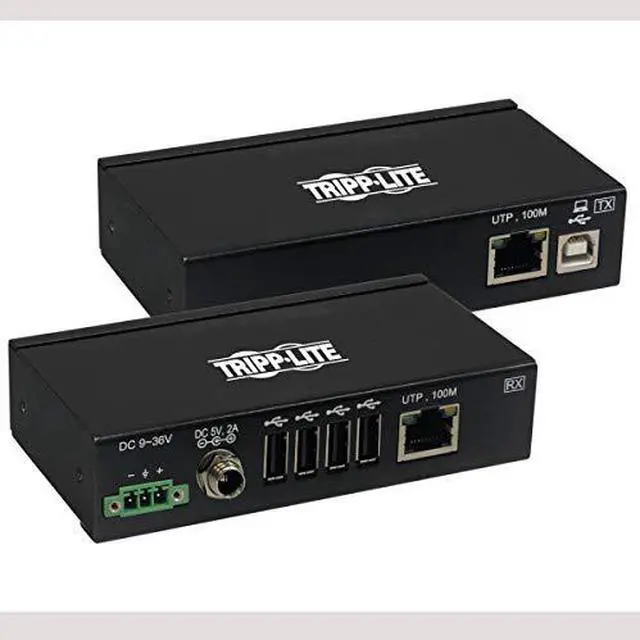 Alt view image 9 of 20 - Tripp Lite B203-104-IND-ER USB Extender - 2 x Network (RJ-45) - 5 x USB - 331.36 ft Extended Range - Metal - Black