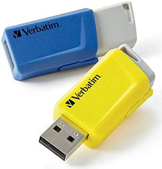 Alt view image 17 of 20 - Verbatim 16Gb Store 'N' Click Usb Flash Drive - 2Pk - Blue Yellow