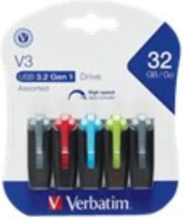 Alt view image 5 of 11 - Verbatim 32GB Store 'n' Go V3 USB 3.0 Flash Drive 5pk Assorted 70900