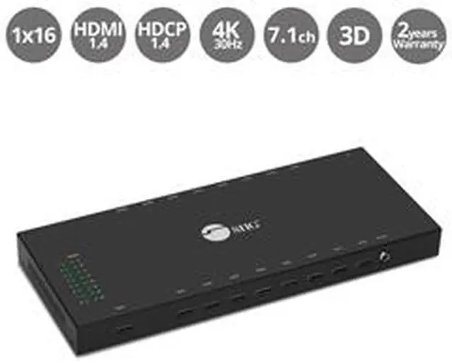 Alt view image 13 of 20 - siig 1x16 hdmi splitter  4k x 2k @30hz & 1080p, hdmi 1.4 deep color, 3d, plug & play, auto edid, 16port hdmi splitter 4k  ceh24q11s1