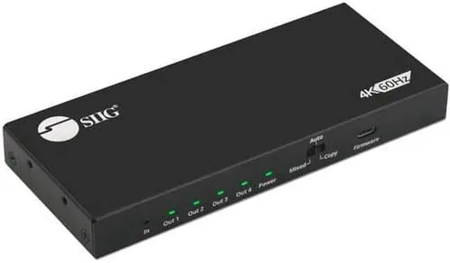 Alt view image 11 of 17 - SIIG 4 Port HDMI 2.0 HDR Splitter with EDID and Downscaling CEH26C11S1