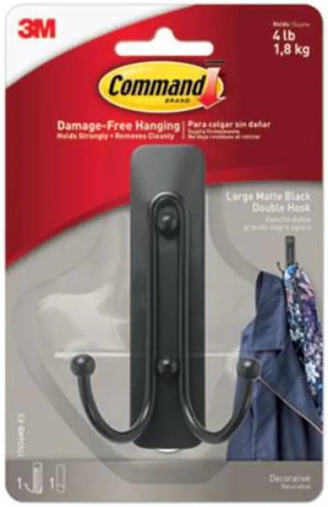Alt view image 11 of 18 - 3M COMPANY 4LB BLK Decor DBL Hook 17036MB-ES