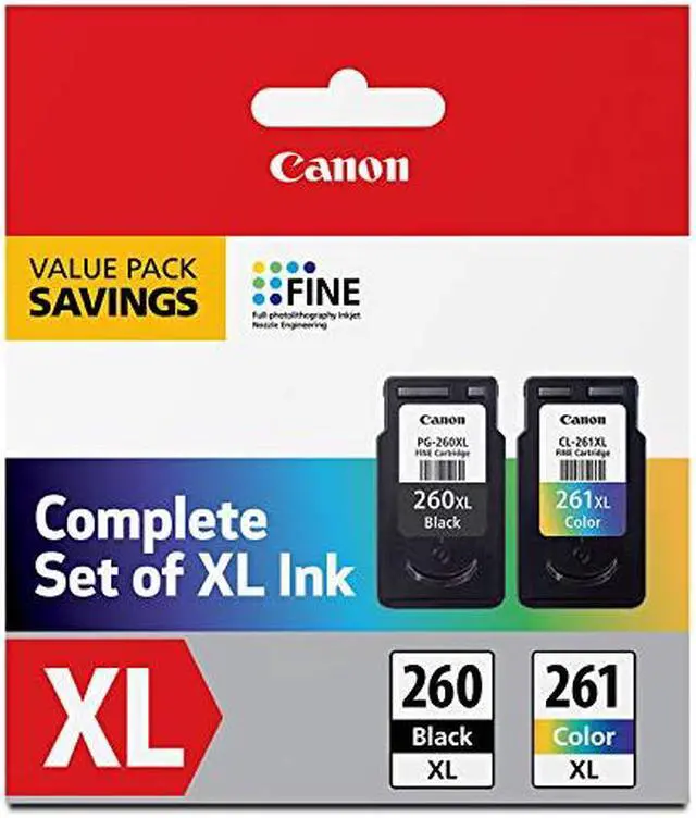Alt view image 14 of 17 - Canon PG-260XL Black & CL-261XL Color Ink Cartridge Value Pack for PIXMA TS5320