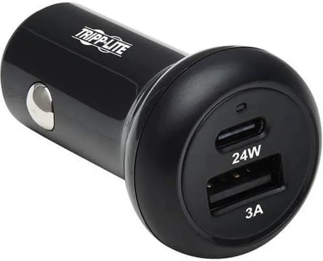 Alt view image 12 of 15 - TRIPP LITE U280-C02-24W-1B USB CAR CHARGER DUAL-PORT 24W CHARGING USB C USB-A QC 3.0 BLACK