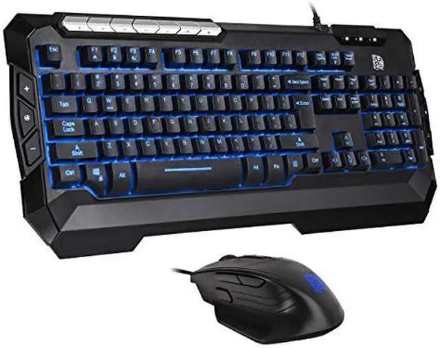 Alt view image 8 of 15 - Thermaltake Tt eSPORTS Commander Combo V2, Gaming Keyboard and Gaming Mouse with 2500 DPI, 3 Color Back Lights and Lighting Effect, cm-CMC-WLXXMB-US