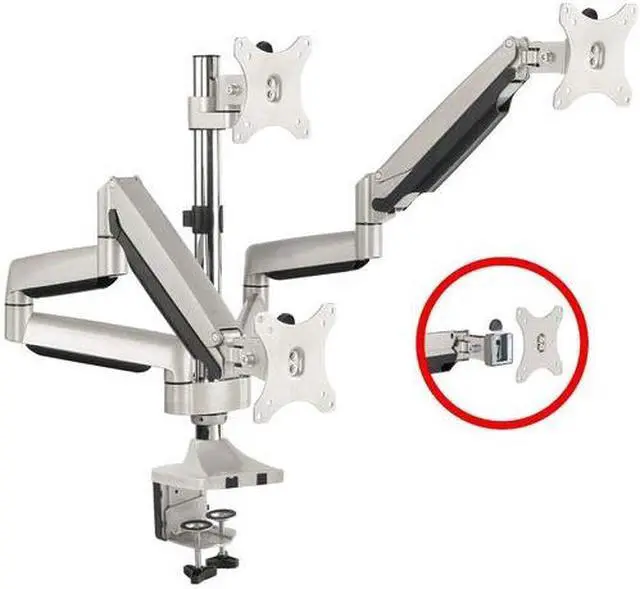 Alt view image 13 of 15 - Siig Mounting Arm For Flat Panel Display Curved Screen Display Monitor - Silver