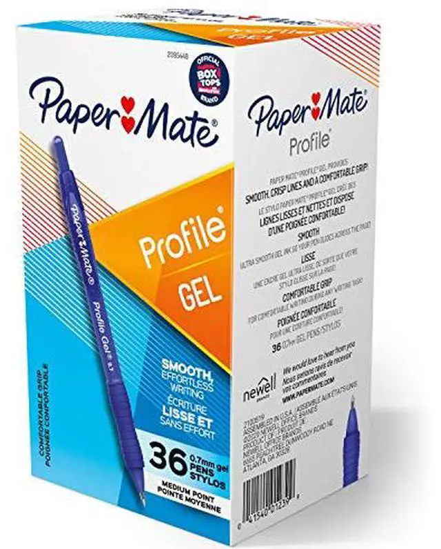 Alt view image 9 of 19 - Paper Mate Retractable Gel Pen Medium 0.7 mm Blue Ink 2095449