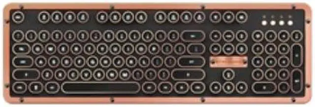 Alt view image 10 of 15 - azio retro classic bluetooth artisan luxury vintage backlit mechanical keyboard, black/copper mkretrolbt03us