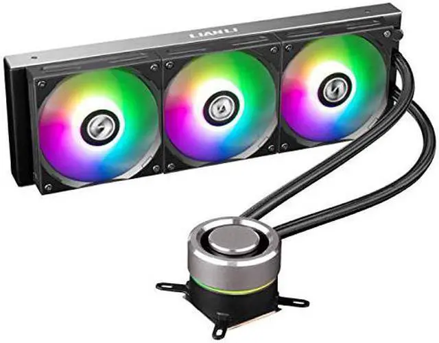 Alt view image 12 of 14 - LIAN LI GALAHAD AIO 360 RGB BLACK, Triple 120mm Addressable RGB Fans AIO CPU Liquid Cooler