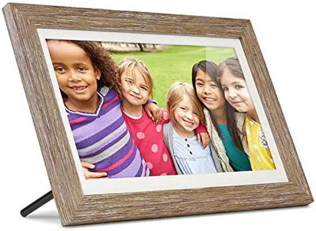 Alt view image 6 of 8 - Aluratek 13.3" WiFi Touchscreen Distressed Wood Digital Photo Frame ASHDPF13F