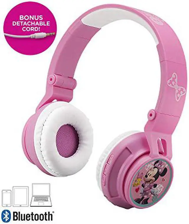 Alt view image 8 of 10 - minnie mouse bluetooth headphones for kids wireless rechargeable kid friendly sound minnie mouse
