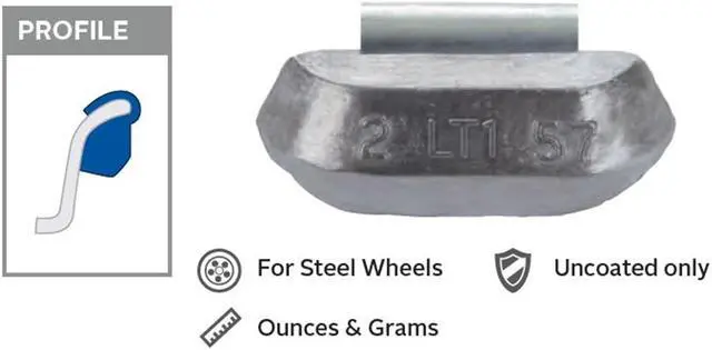 Alt view image 7 of 8 - PERFECT EQUIPMENT LT1Z-015 Wheel Weight,Truck Zinc,1.50 Oz.,PK25