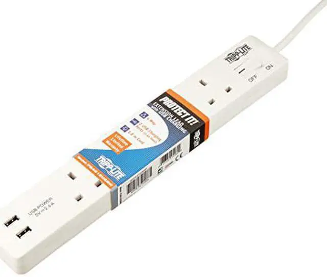 Alt view image 7 of 13 - 4-OUTLET POWER STRIP/USB-A CHRG