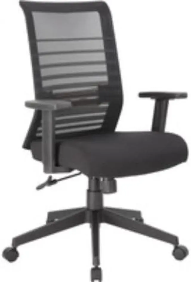 Alt view image 7 of 11 - Lorell Horizontal Mesh Back Task Chair - Fabric Seat - Black - 1 Each