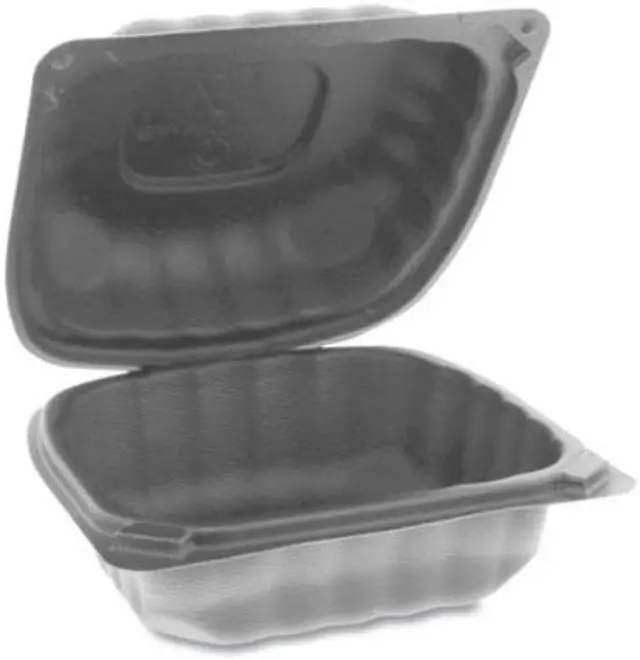 Alt view image 7 of 16 - Pactiv Microwave Hinged Lid Containers, 5.75x5.95x3.1 YCNB06000000