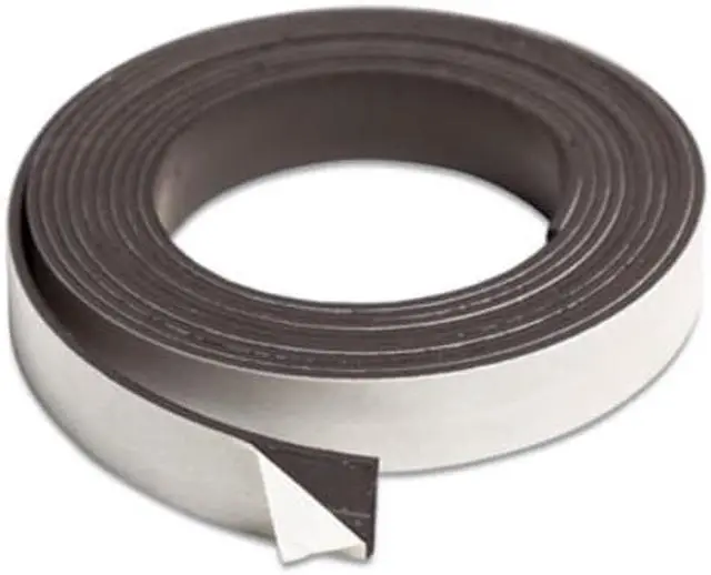 Alt view image 8 of 10 - Magnetic Adhesive Tape Roll, 0.5" x 7 ft, Black, 1/Roll FM2319