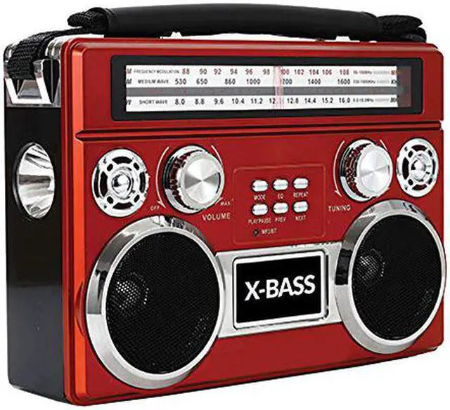 Alt view image 9 of 16 - Supersonic SC-1097BT Retro AM/FM/SW 3-Band Portable Radio /Bluetooth/Flash Light