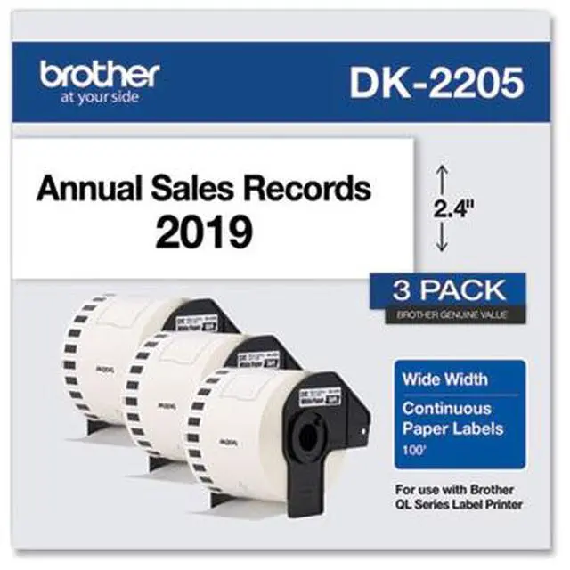 Alt view image 7 of 13 - Continuous Paper Label Tape, 2.4" x 100 ft, White, 3 Rolls/Pack