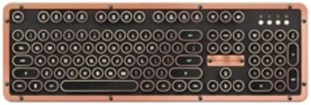 Alt view image 11 of 15 - azio retro classic bluetooth artisan luxury vintage backlit mechanical keyboard, black/copper mkretrolbt03us