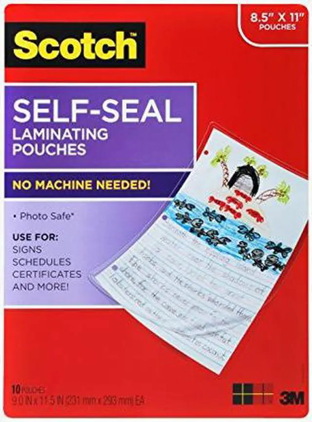 Alt view image 11 of 18 - LS854-10G Scotch Self-Sealing Laminating Pouches, Letter Size (Pack of 10)