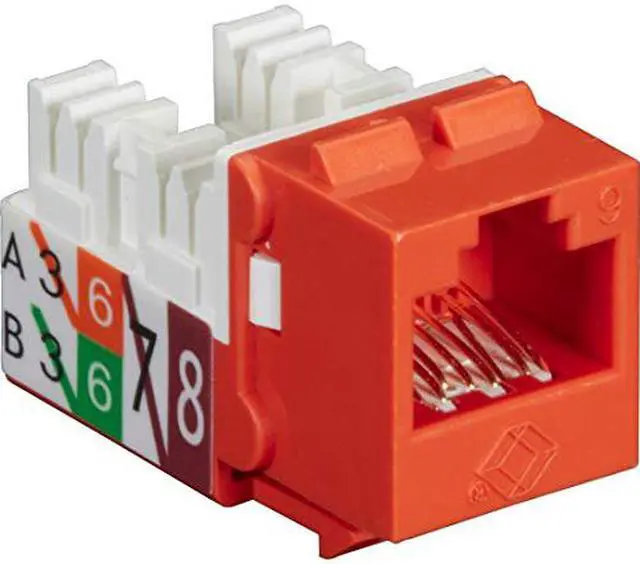 Alt view image 8 of 10 - Black Box GigaTrue2 CAT6 Keystone Jack - Unshielded 110 Punchdown Type TAA Orange