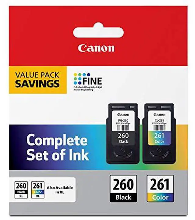 Alt view image 12 of 18 - Canon PG-260 Black & CL-261 Color Ink Cartridge Value Pack for PIXMA TS5320