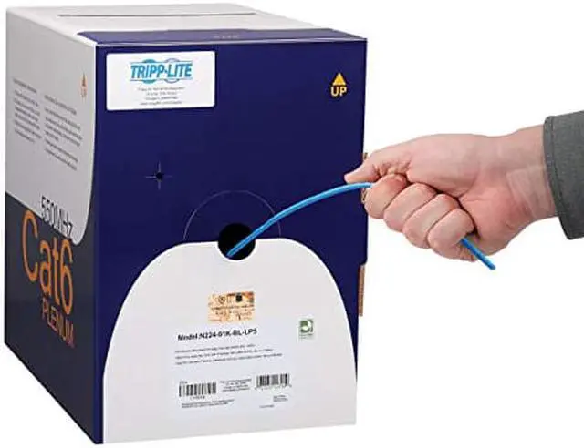 Alt view image 9 of 13 - Tripp Lite 1000ft Cat6 Bulk Ethernet Cable 100W PoE & PoE++ Blue N22401KBLLP5