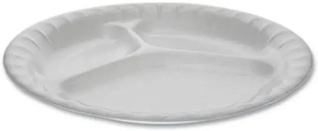 Alt view image 2 of 8 - Pactiv Foam Dinnerware 3-Compartment Plate 8.88 Diam 0TK100110000