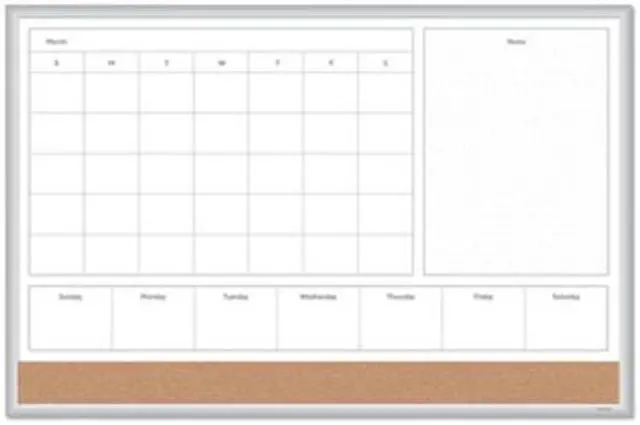 Alt view image 16 of 20 - U Brands 4N1 Magnetic Dry Erase Combo Board 36 x 24 White/Natural 3891U00-01