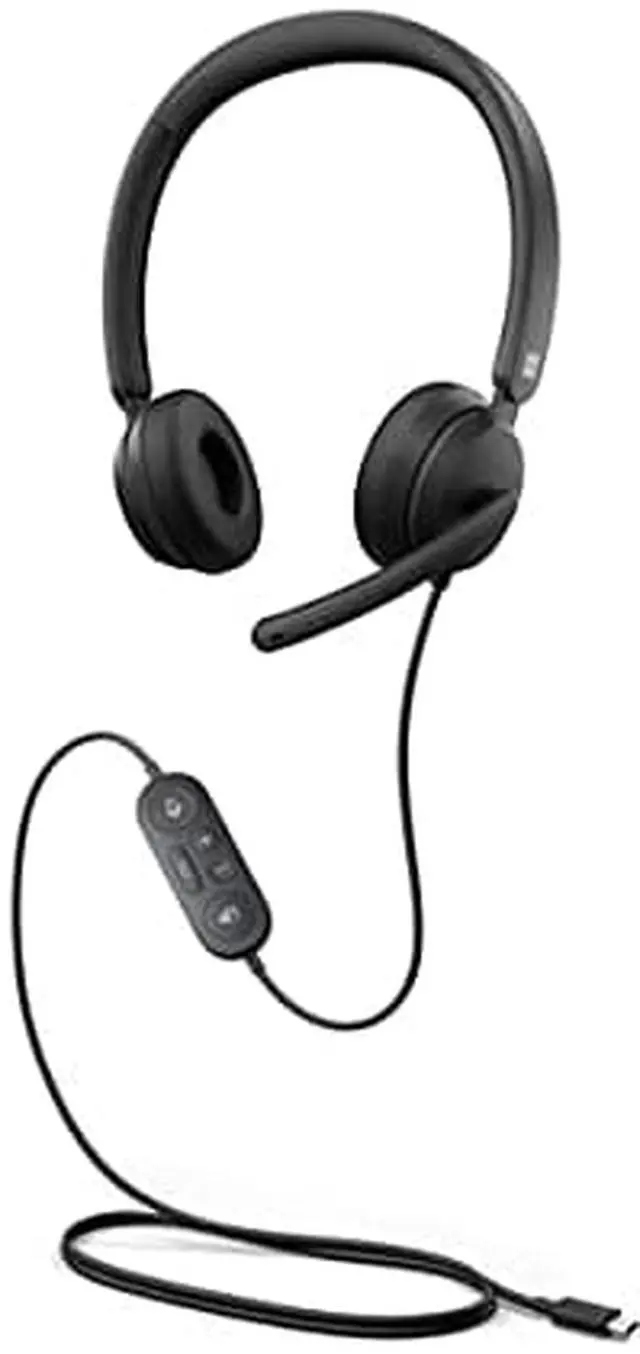 Alt view image 12 of 20 - Microsoft Modern USB-C Headset Black - Wired USB-C Connection - High-quality stereo sound - Comfortable on-ear design - Noise-reducing microphone - Compatible with Windows 11 & 10 Devices
