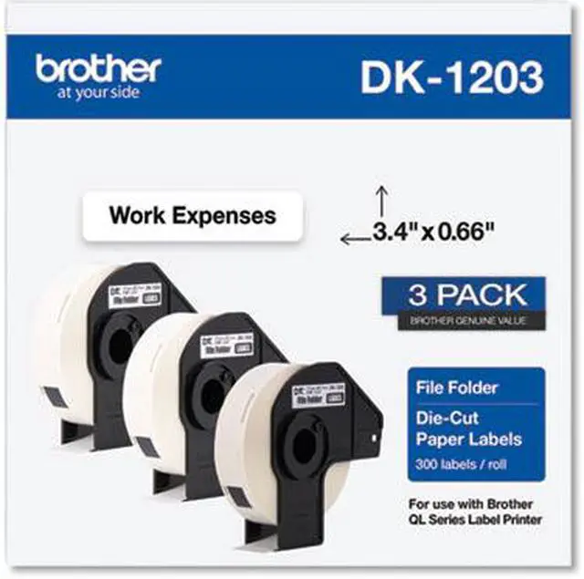 Alt view image 8 of 18 - Die-Cut File Folder Labels 0.66 x 3.4 White 300/Roll 3 Rolls/Pack DK12033PK
