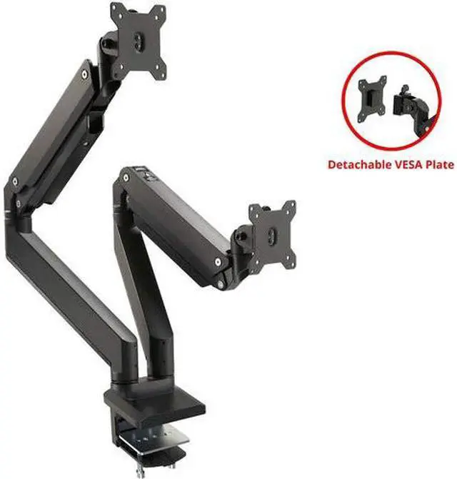 Alt view image 14 of 20 - SIIG Dual Monitor Heavy-Duty Premium Aluminum Gas Spring Desk Mount CEMT3011S1